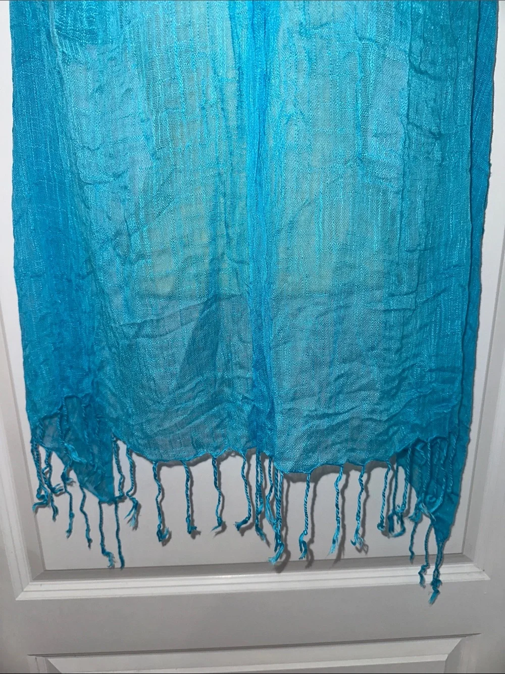 Lightweight‎ La Double 7, Inc Brand Turquoise Viscose Fringe Scarf